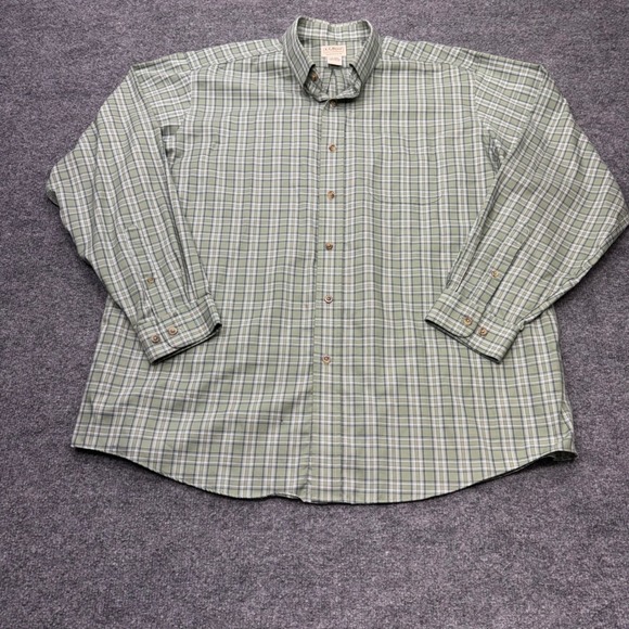 L.L. Bean Other - LL Bean Mens XL Green Plaid Traditional Fit Cotton Button Down Shirt 503307